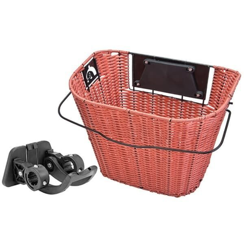 Велокорзина JL-084 с быстросъёмным креплением плетёная сталь/пластик коричневая,8508/270062