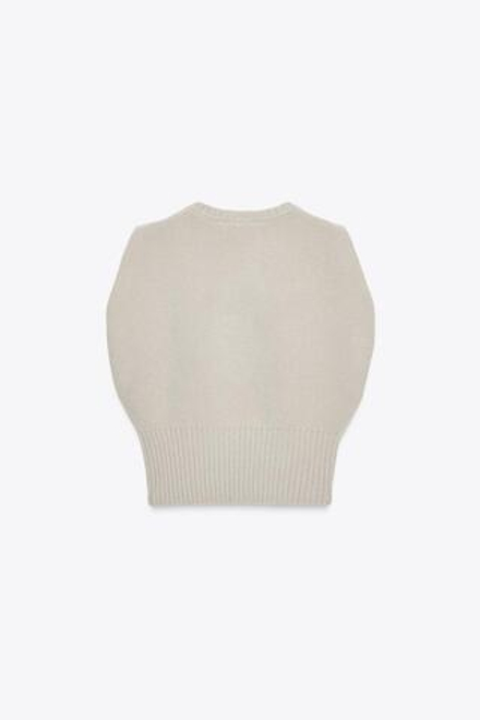 ZARA ШЕРСТЯНОЙ ЖИЛЕТ, БЕЖЕВЫЙ