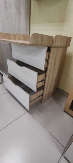 дуб сонома / белый глянец реальное фото