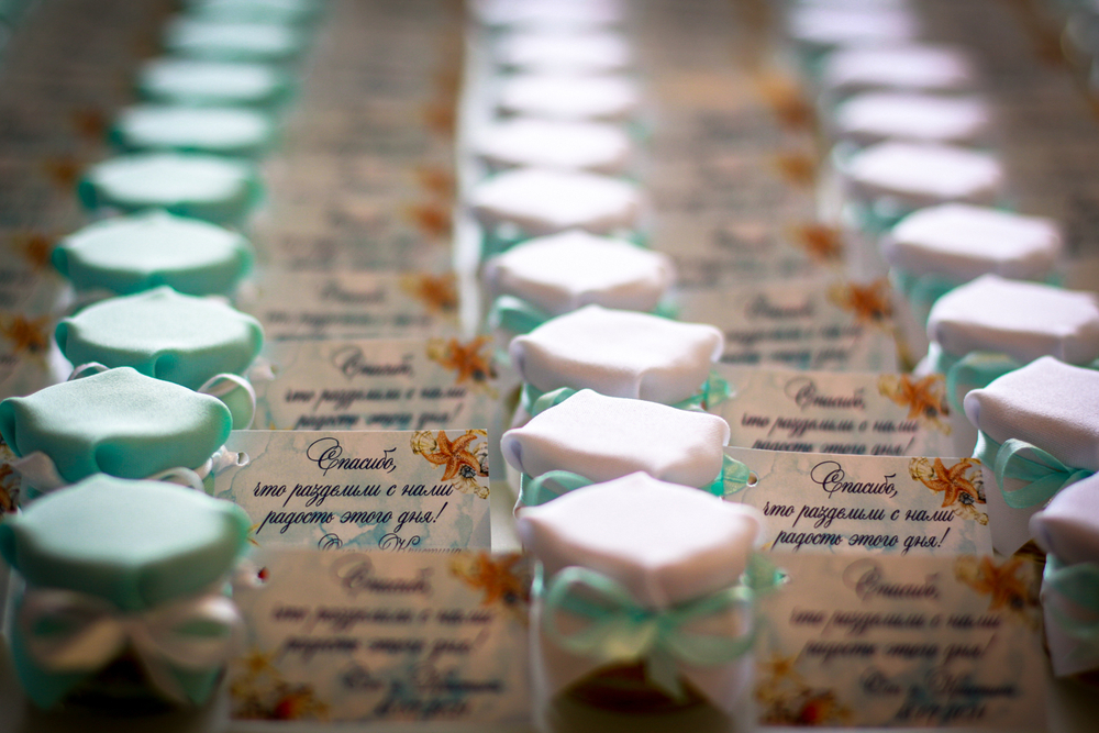 Бонбоньерка с медом на свадьбу в стиле "тиффани", 35 грамм