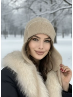шапка ушанка осенняя-зимняя вязаная с ушками