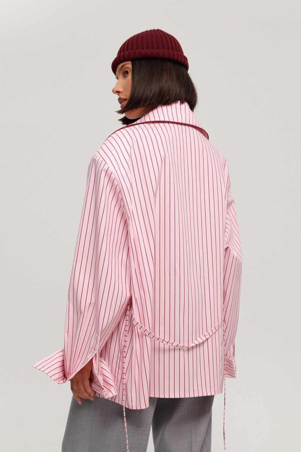 Рубашка в полоску с кантами