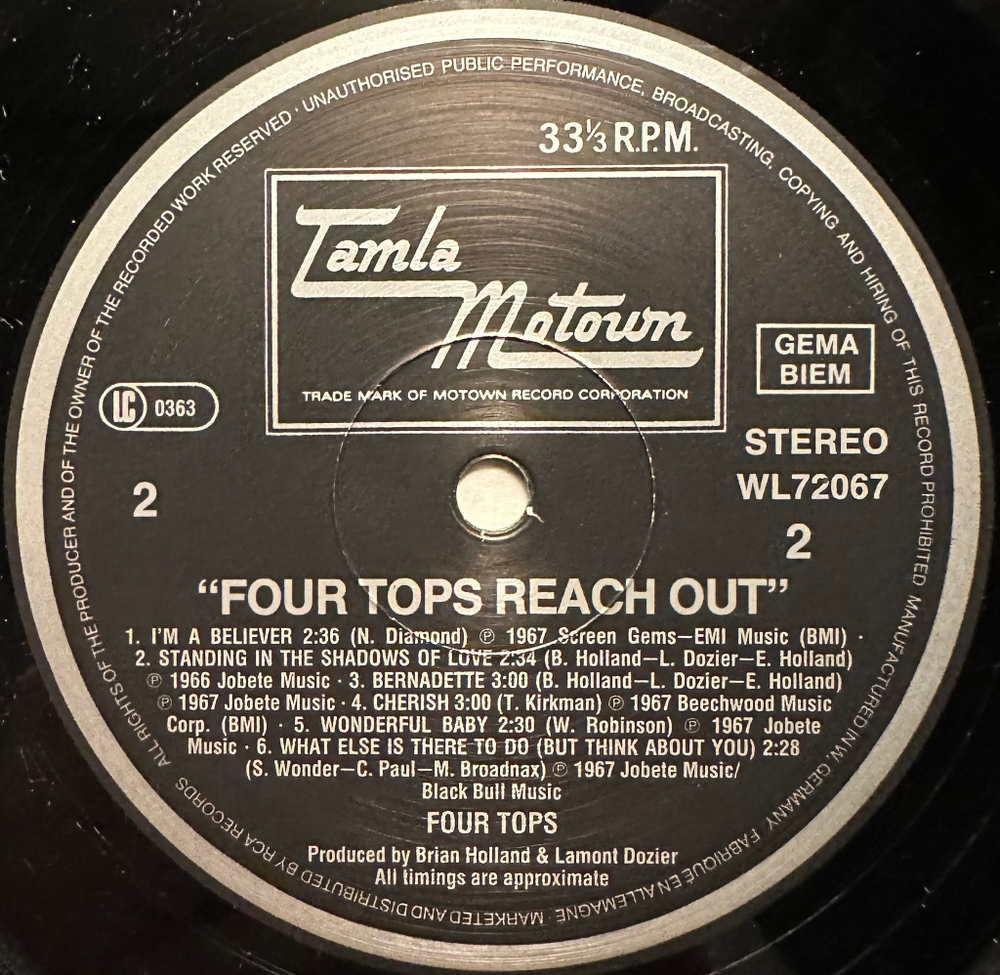 Four Tops - Reach Out (Германия 1984г.)