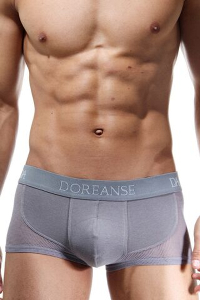 Мужские трусы-хипсы Mesh Block (Размер: XL) (Цвет: темно-серый)