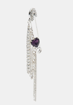 Stradivarius Брошь-цепочка в виде сердца со стразами, серый