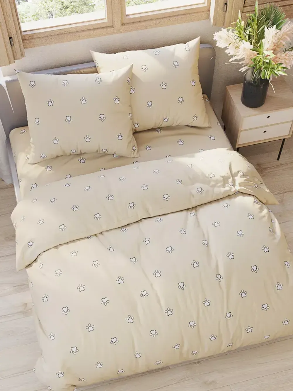 Наволочка комплект 2шт перкаль Сказка "Котики (компаньон)" 45х45 см на молнии