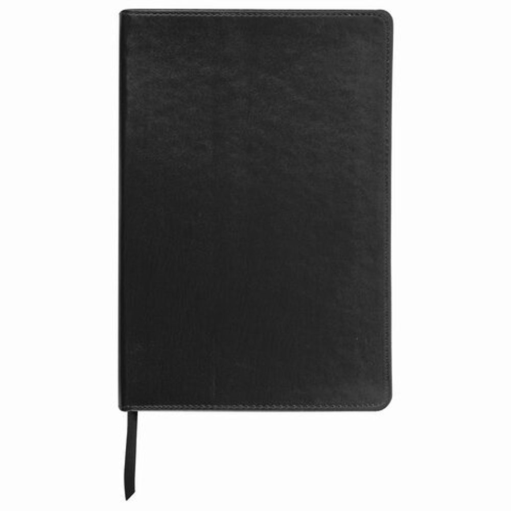 Блокнот А5 (148х218 мм), BRAUBERG "Income", 128 л., гладкий кожзаменитель, клетка, черный, 125208