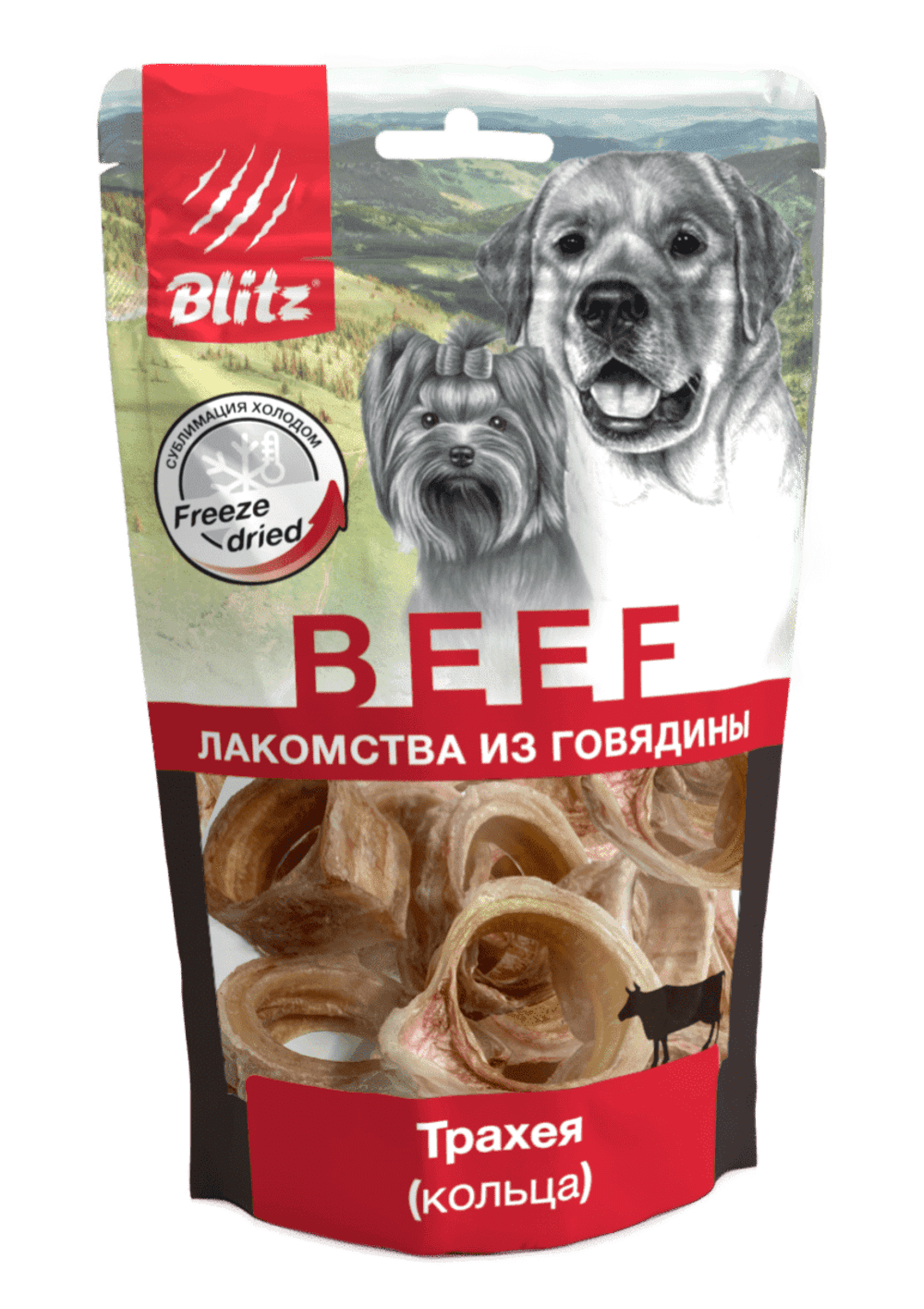 Лакомства для собак BLITZ ТРАХЕЯ РЕЗАНАЯ (кольцами) сублимированное для собак, 50 г