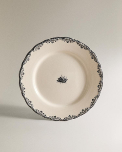 ZARA HOME ТАРЕЛКА С РИСУНКОМ, СИНИЙ