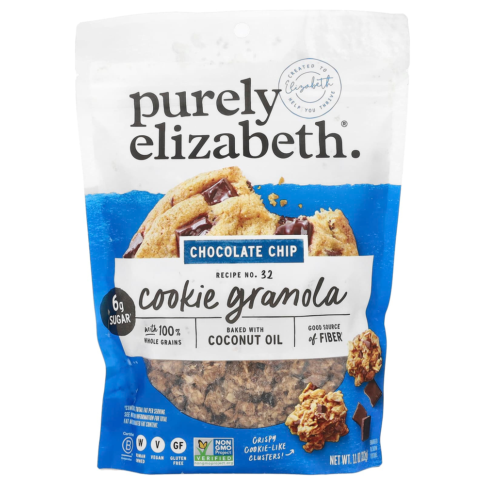 Purely Elizabeth, Cookie Granola, шоколадная крошка, 312 г (11 унций)