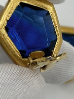 Клипсы с синими вставками Chanel