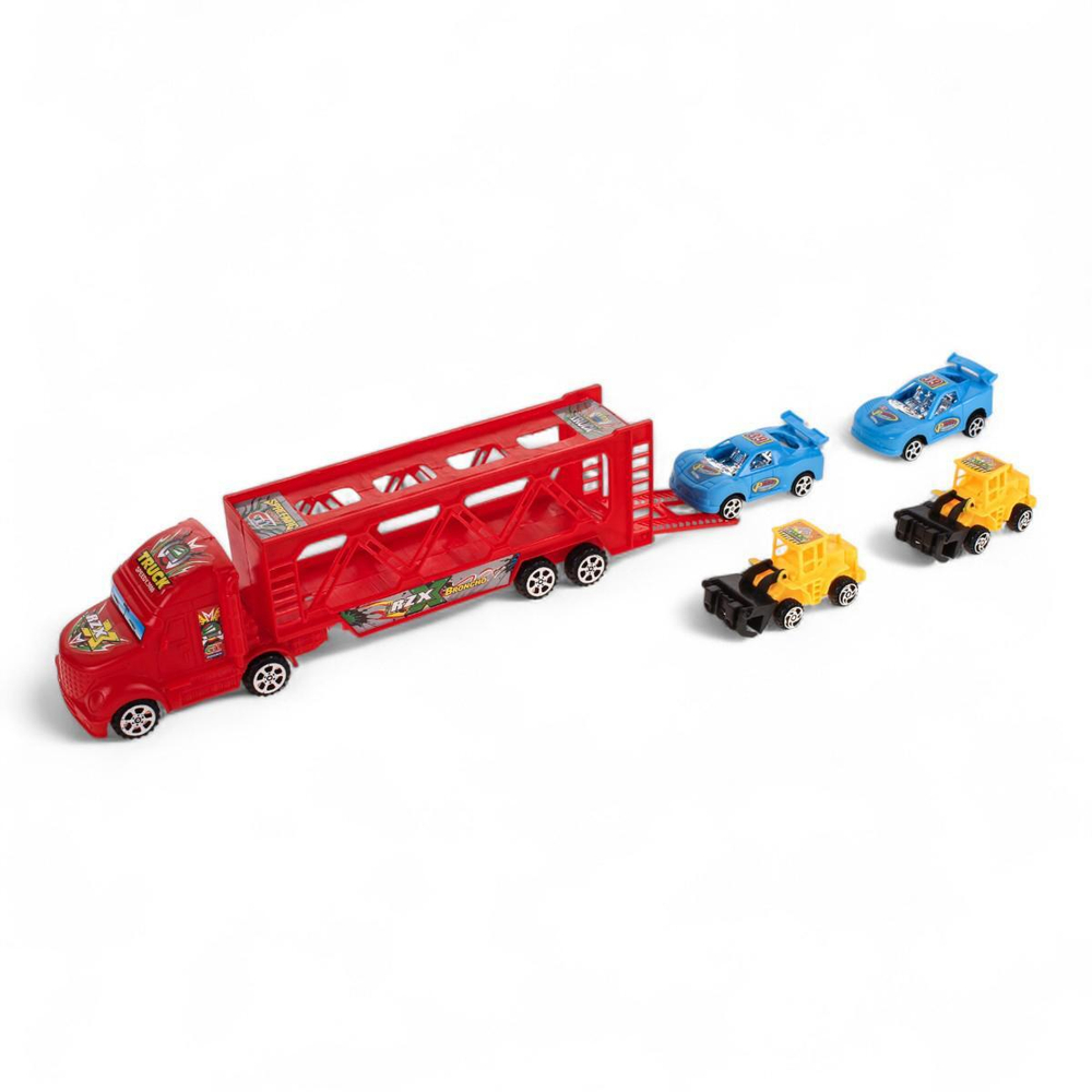 Автовоз ин. 32см + 4машины, ПК HF666-3