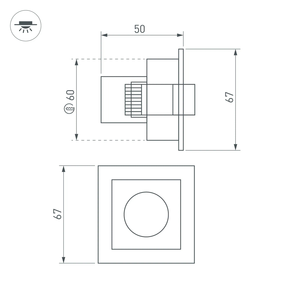 Светильник MS-ORIENT-BUILT-TURN-TC-S67x67-3W Warm3000 (WH-BK, 30 deg, 230V) (Arlight, IP20 Металл, 5 лет) 031927