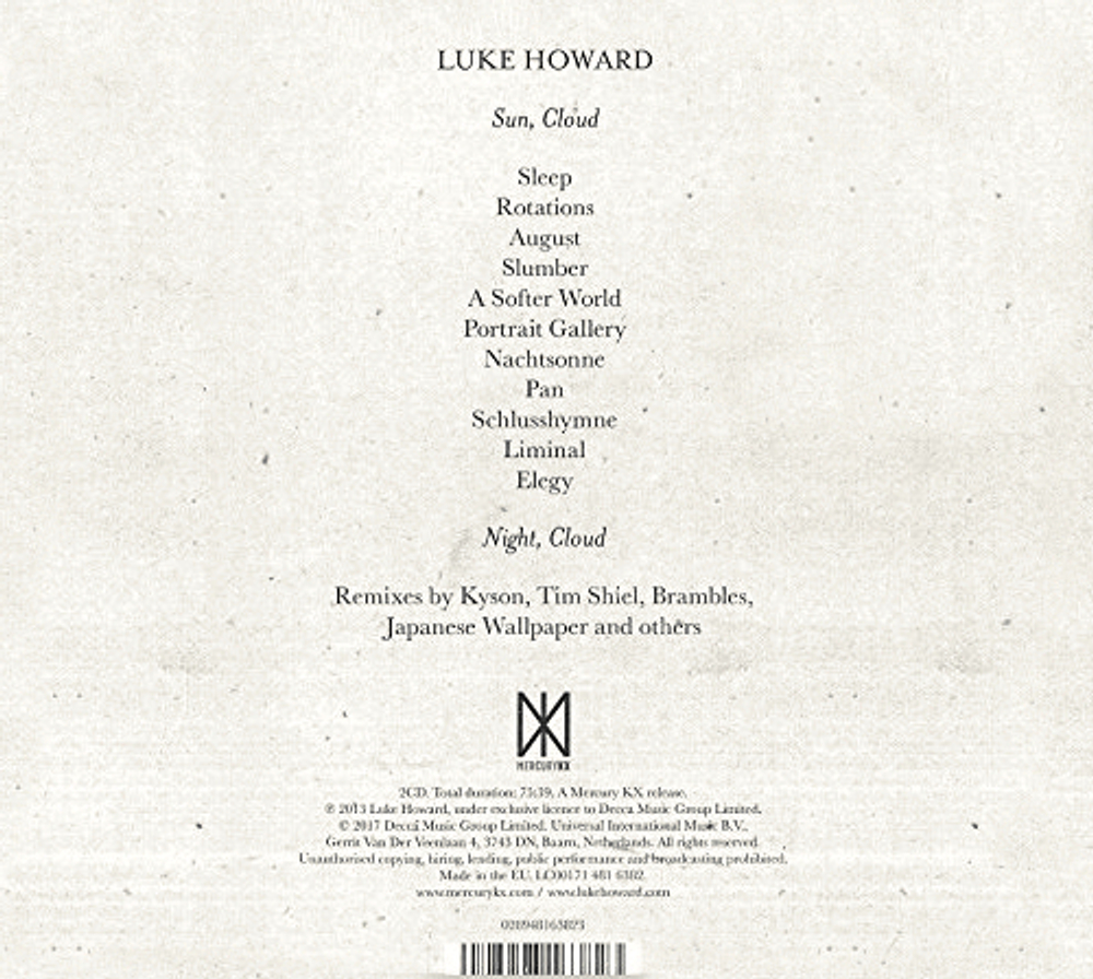Luke Howard / Sun, Cloud & Night, Cloud (2CD)