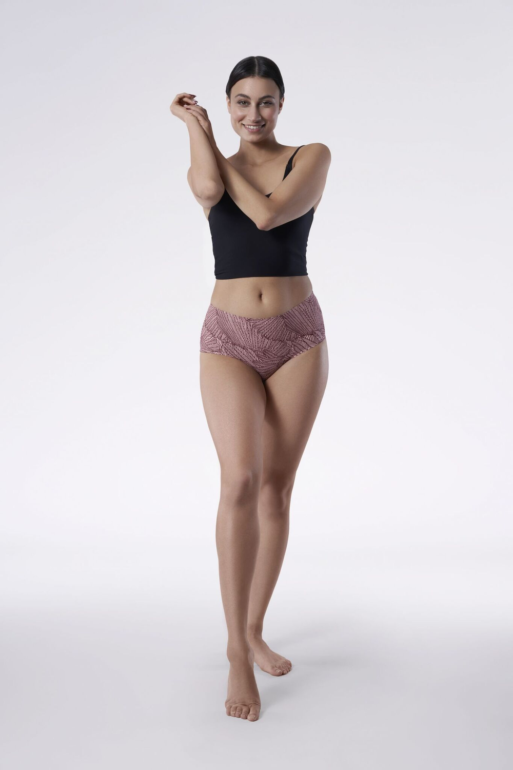 Высокие трусики Wings Maxi с принтом в виде крыльев (Размер: L) (Цвет: бордовый)