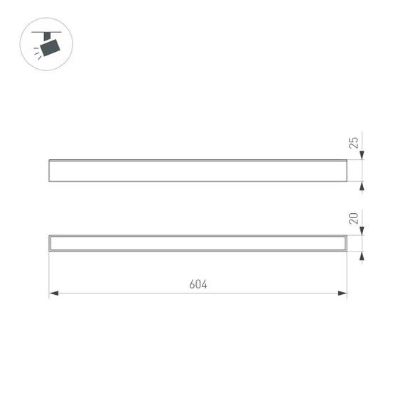 Трековый светодиодный светильник Arlight Mag-Flat-25-L600-18W Warm3000 046335