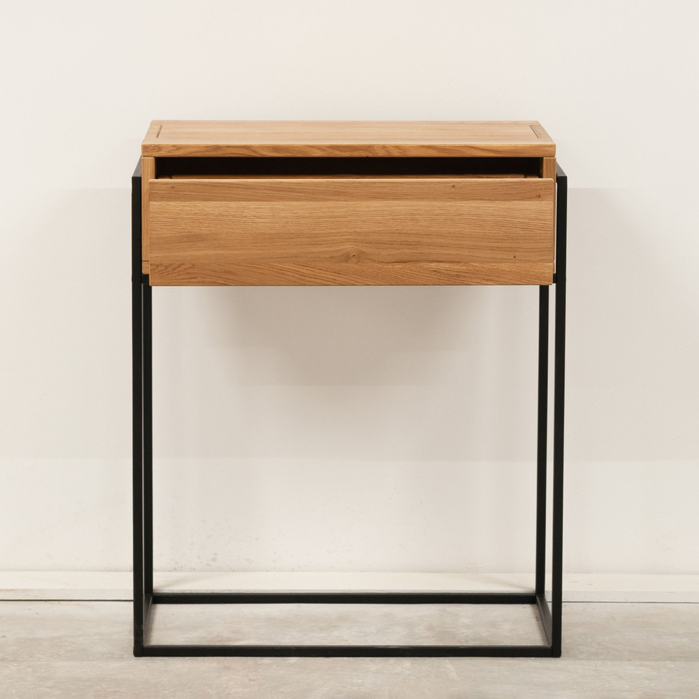 Туалетный столик 63х35х80, G+K, консоль, журнальный столик, консольный в стиле лофт, для маникюра, массив дикого дуба, Makosa