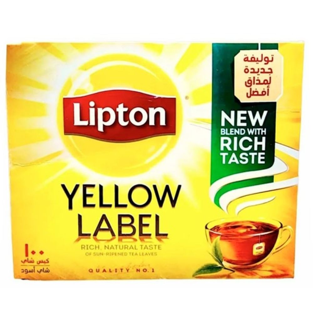 Чай черный Lipton Yellow label в пакетиках, 100 шт x 2 уп