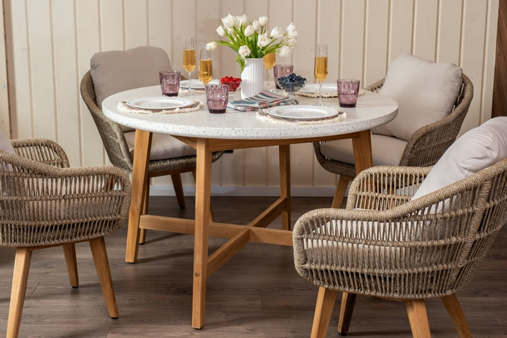 Обеденная группа из тика Joygarden ТАЛАРА S, Natural Teak, бежевый