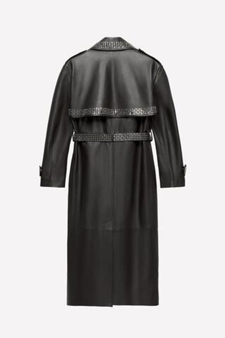 ZARA X LUDOVIC DE SAINT SERNIN ТРЕНЧ С КОЖАНЫМИ ВСТАВКАМИ, ТЕМНО-КОРИЧНЕВЫЙ