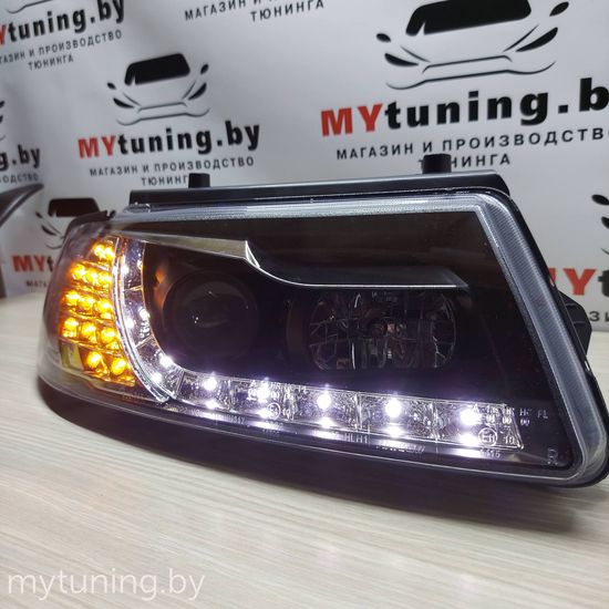 Передние фары VW Passat B5 daylight black