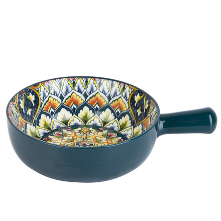 Кокотница с ручкой " " (зеленый) 21,5х16х5,8см (подарочная упаковка)