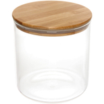Банка для продуктов стеклянная 2000мл «Хай-Тек» с бамбуковой крышкой 15*15см