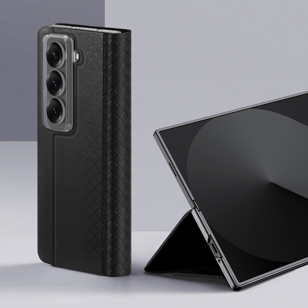 Чехол черного цвета из искусственной кожи от Dux Ducis для смартфона Samsung Z Fold SE (W25), серия Bril Series Case