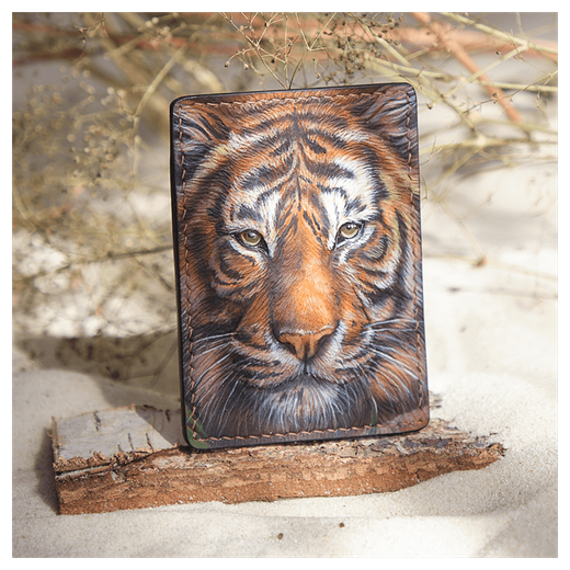 Кожаный картхолдер «Тигр»