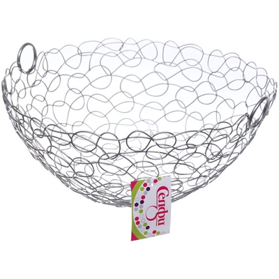 Фруктовница «Brownie» 27*14см паутинка на подставке серая