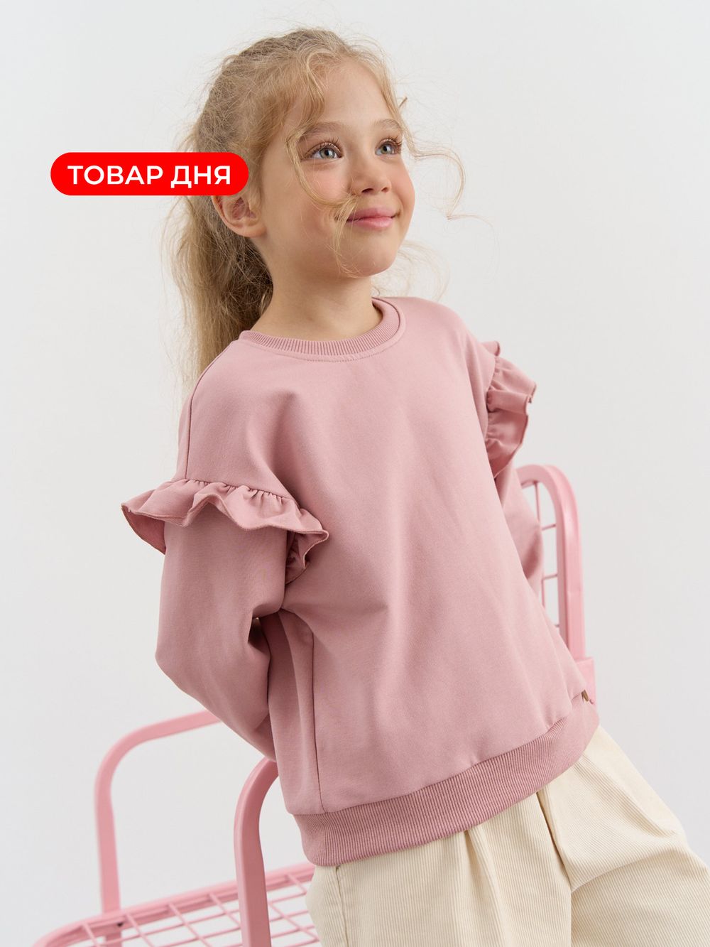 Свитшот с крылышками облегченный "Розовая дымка"