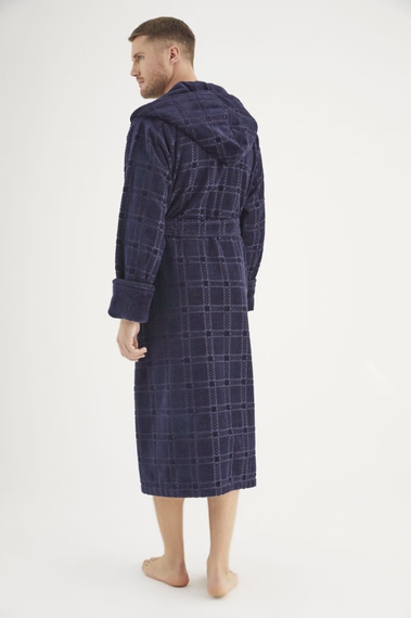 Халат мужской махровый 1365 синий Nusa Турция