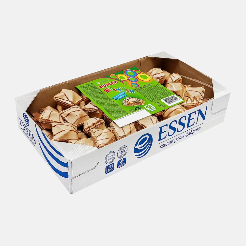 Вафли вертушки-веснушки с молочно-ореховой начинкой Essen 400г