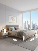 Кровать двуспальная, 180х200, Ланет, с настилом, массив дуба, лак, Dipriz