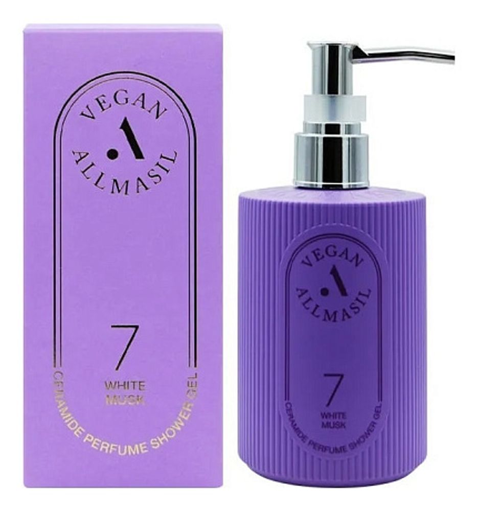 Allmasil Vegan 7 Ceramide Perfume Shower Gel White Musk веганский гель для душа с ароматом мускуса