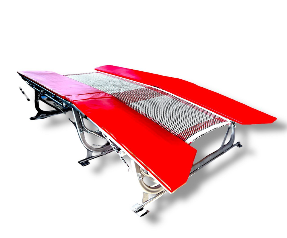 Сетка для двойного минитрампа - плетеная прошитая тесьма (6х6 мм) с ремнем - 286х92см