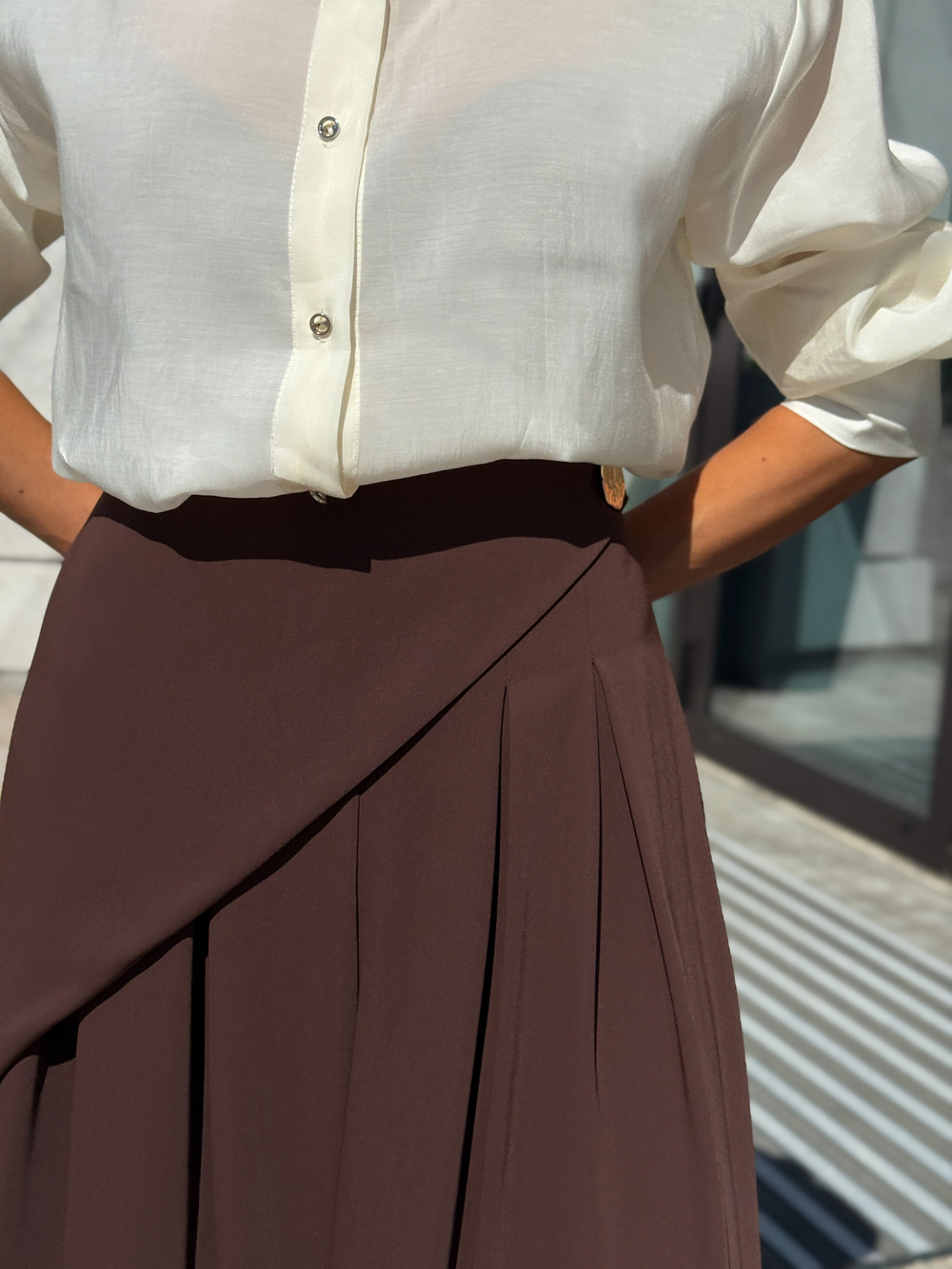 Брюки палаццо с запахом