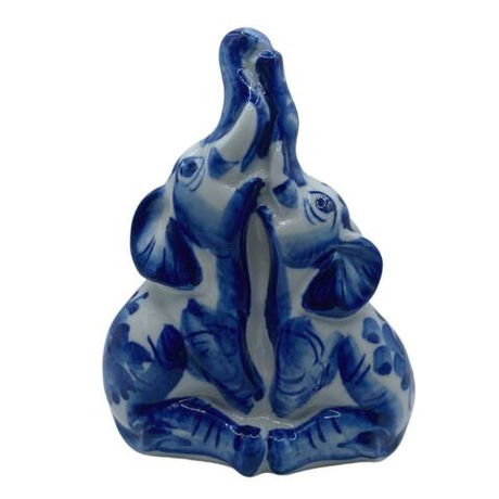 Фигурка Влюбленные слоники пара гжель