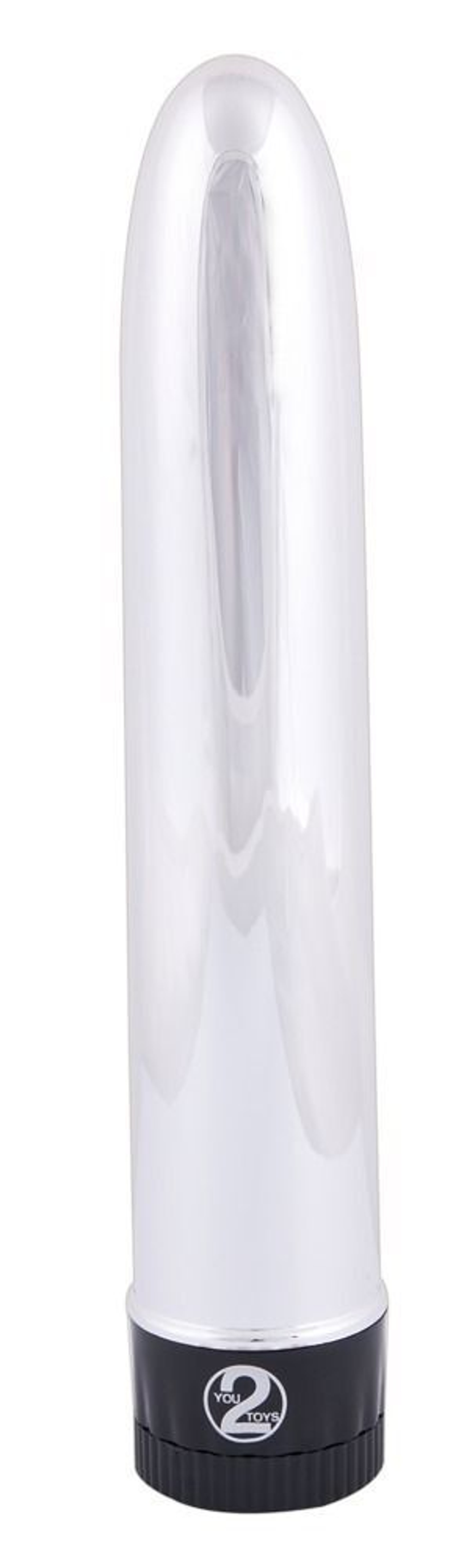 Серебристый классический вибратор Silver Lover - 19 см. (Цвет: серебристый)