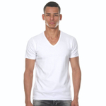 Белая футболка с V-образным вырезом (Размер: XL) (Цвет: белый)
