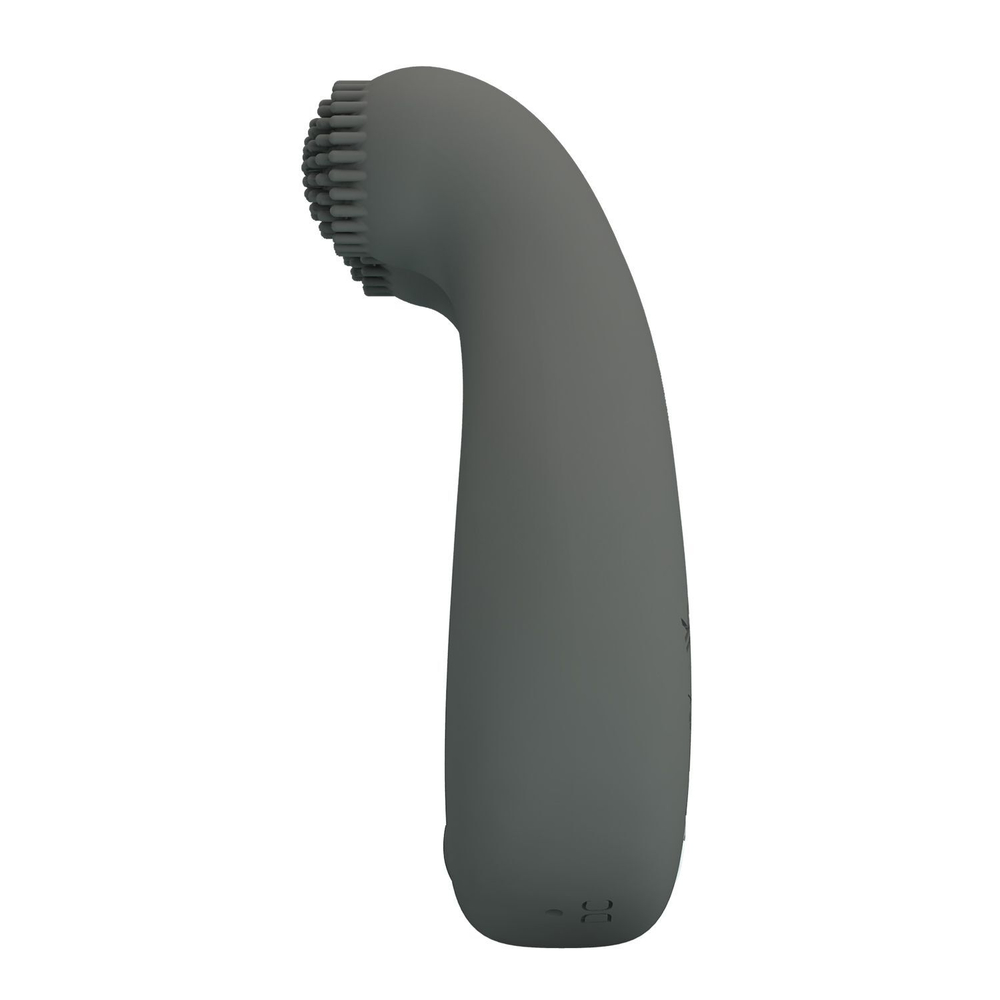 Серое эрекционное кольцо Dahlia с 2 стимулирующими щеточками (Цвет: серый)
