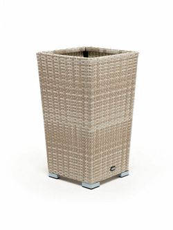 "Капучино" кашпо для цветов плетеное из искусственного ротанга, цвет бежевый