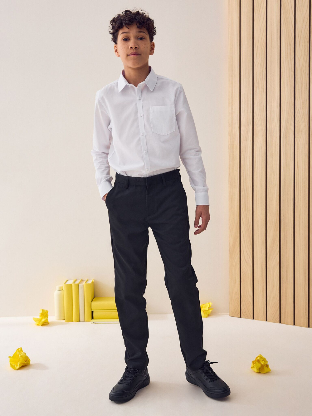 Брюки школьные для мальчика Next 743-697, Черный