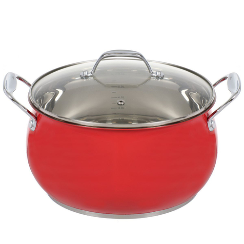 Кастрюля нерж, 5.4 л, с крыш, Daniks, Валетта, QS-2-24/GS-01616-24CA, индукц