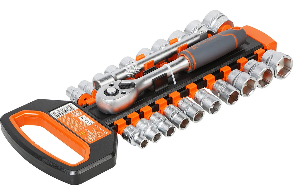 Набор головок с трещоткой 3/8" DR 72Т 22 предметов (10 11 12 13 14 15 17 19 22 24мм, удлинитель 150мм) AIRLINE ATAQ019