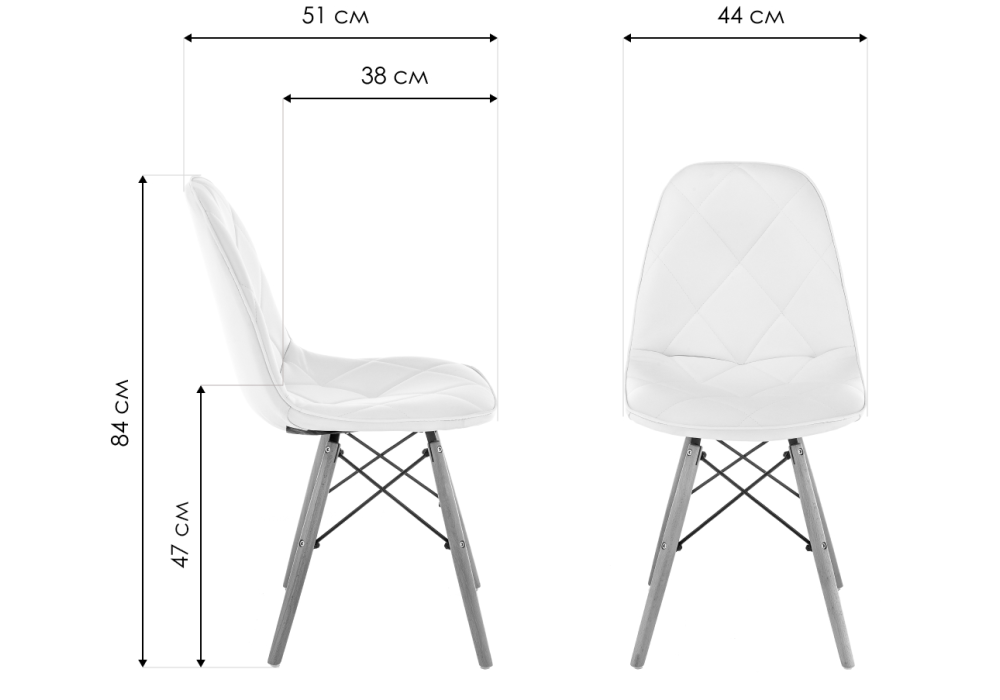 Деревянный стул Kvadro 1 white / wood