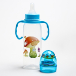 145001 Бутылочка для кормления с крышечкой с погремушкой, 250 мл, от 3 мес.,средний поток, цвета МИК