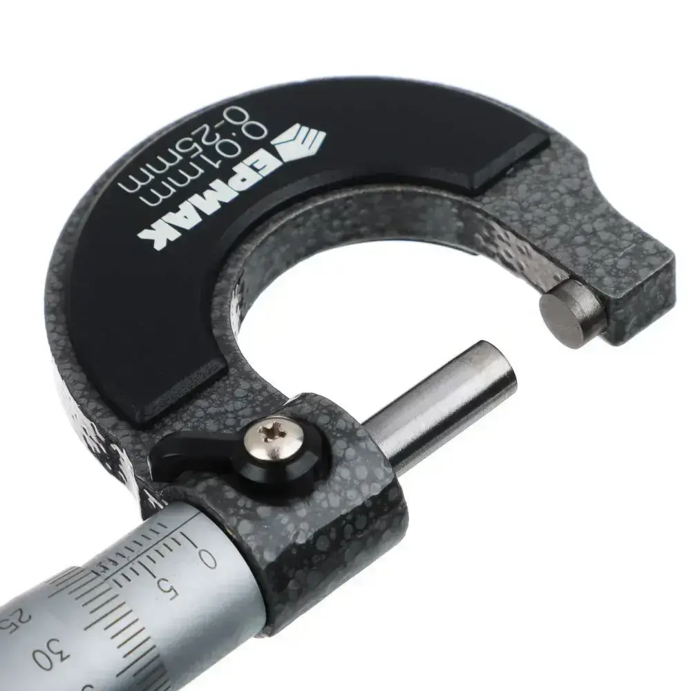 Микрометр механический ЕРМАК, 0-25 мм, шаг измерений 0,01 мм, фиксатор шпинделя