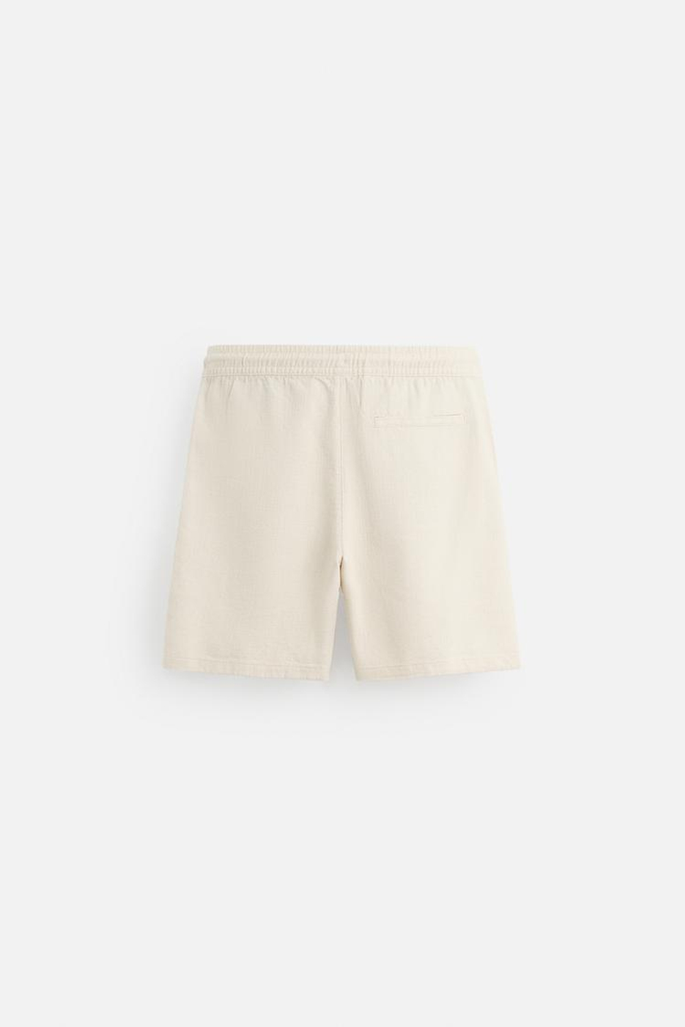 ZARA ШОРТЫ REGULAR FIT ИЗ РЕЛЬЕФНОЙ ТКАНИ, СВЕТЛО-БЕЖЕВЫЙ