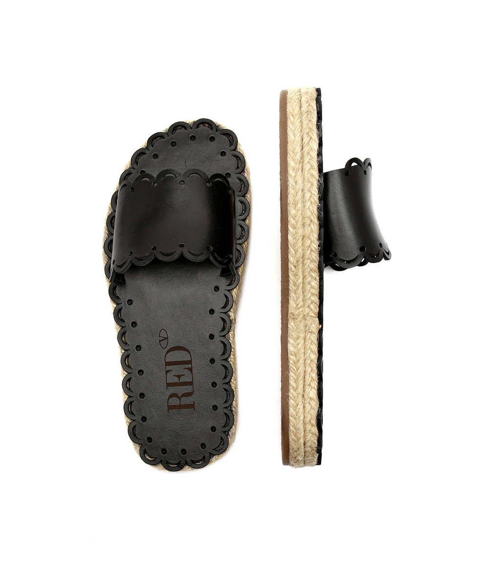 Кожаные шлепанцы Red Valentino - черный(XQ0S0H51BYU)